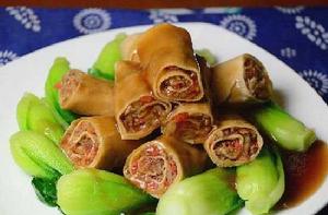 豆腐皮蒸肉卷 豆腐皮蒸肉卷
