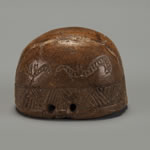 河姆渡文化蠶紋象牙杖首飾 河姆渡文化蠶紋象牙杖首飾