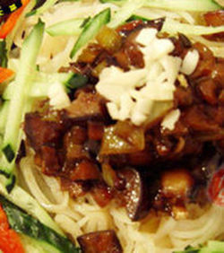 茄子拌魚面 茄子拌魚面