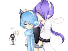 左【雪雙日】右【雙日】左下角【SAKU】