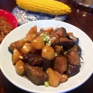 土豆茄子炒魚丸