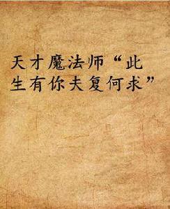 天才魔法師“此生有你夫復何求” 天才魔法師“此生有你夫復何求”