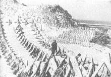 德軍沿海岸線設定了重重反坦克障礙
