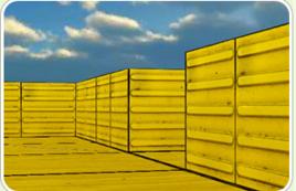 3D黃色金屬迷宮