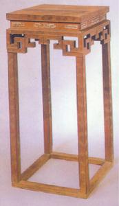 （圖）楠木嵌竹絲方幾 ·清朝