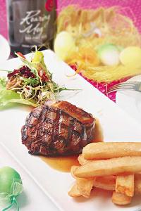 羊柳釀鵝肝配鵝肝汁