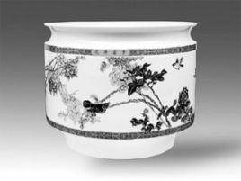 精白超大四季花鳥畫筒 精白超大四季花鳥畫筒