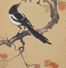 徐悲鴻雙鵲秋艷圖軸 徐悲鴻雙鵲秋艷圖軸