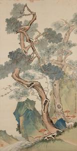 本書插圖：趙浩公《南山松柏圖》