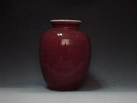 清晚期紅釉罐 清晚期紅釉罐