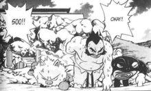 阿四與火爆猴、快泳蛙在沙灘鍛鍊(點擊放大)