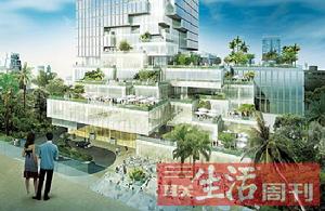 77層的曼谷MahaNakhon大廈。塔樓的“像素”設計減少了觀景的障礙，公寓有探出空中的玻璃房、瀑布水潭和超大露台等，這些都是高層住宅中鮮有的設計。