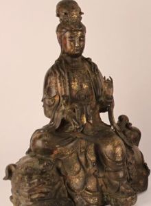 明代騎犼觀音銅像 明代騎犼觀音銅像