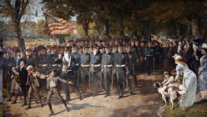 《時代進行曲》桑達姆繪，描繪了內戰慶典。