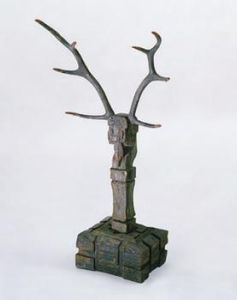 戰國彩繪漆鹿角鎮墓獸 戰國彩繪漆鹿角鎮墓獸