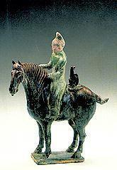 唐三彩騎馬狩獵俑 唐三彩騎馬狩獵俑