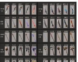 遊戲內部分武器展示