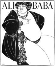 為英文版 《天方夜譚》所畫的封面阿里巴巴