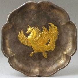 唐塗金飛廉紋銀盤 唐塗金飛廉紋銀盤