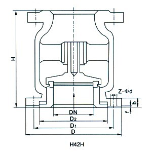 立式止回閥結構圖