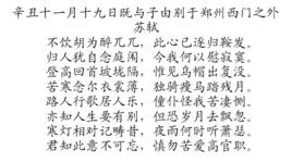 辛丑十一月十九日既與子由別於鄭州西門之外