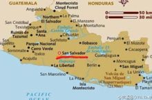 中美洲的薩爾瓦多地圖