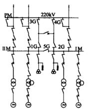 單母線分段兼旁路斷路器接線