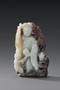 青玉巧作人物擺件