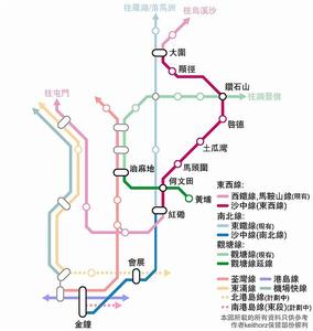 沙田至中環線路線圖