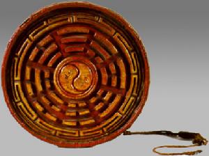 竹編木刻八卦盤辟邪掛件