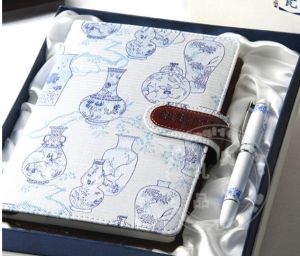 青花瓷絲綢筆記本