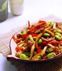 毛豆紅椒炒肉絲 毛豆紅椒炒肉絲