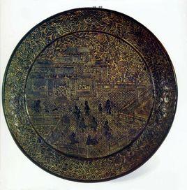 嬰戲圖剔黑漆盤 嬰戲圖剔黑漆盤