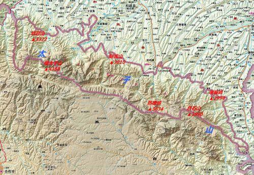 太子山位置及走向