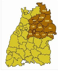 斯圖加特行政區 地圖