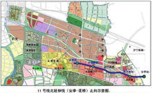上海捷運11號線北延伸線（花橋段）線路走向示意圖 