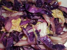 紫甘藍炒白菜