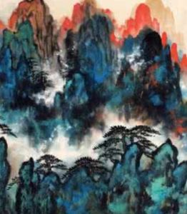 劉海粟黃山立雪台晚翠圖 劉海粟黃山立雪台晚翠圖