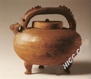 原始瓷龍形提梁壺