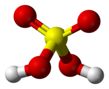 硫酸分子的球棍模型