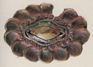 嵌松石銀菊花飾 嵌松石銀菊花飾