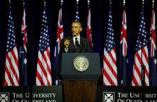 美國前總統歐巴馬在昆士蘭大學的演講