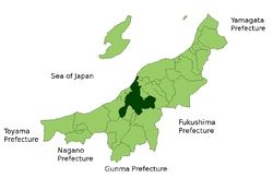 長岡市在日本新潟縣的位置