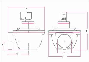 直角式脈衝閥外形平面圖