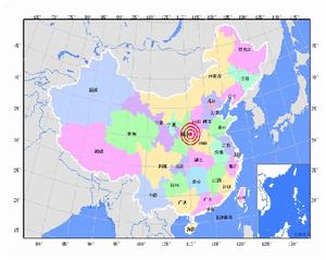 山西省河津市、萬榮縣交界地震圖