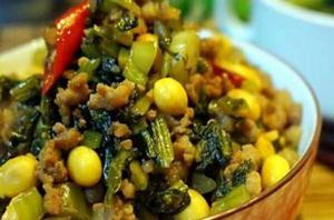 黃豆炒雪裡紅肉末 黃豆炒雪裡紅肉末