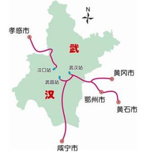 武漢城市圈城際鐵路---線路走向