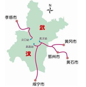 武漢城市圈城際鐵路---線路走向