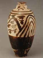 白釉褐花小口四系瓶 白釉褐花小口四系瓶