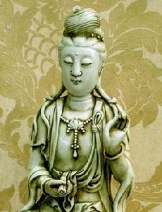 明德化窯白釉“何朝宗”款觀音像 明德化窯白釉“何朝宗”款觀音像